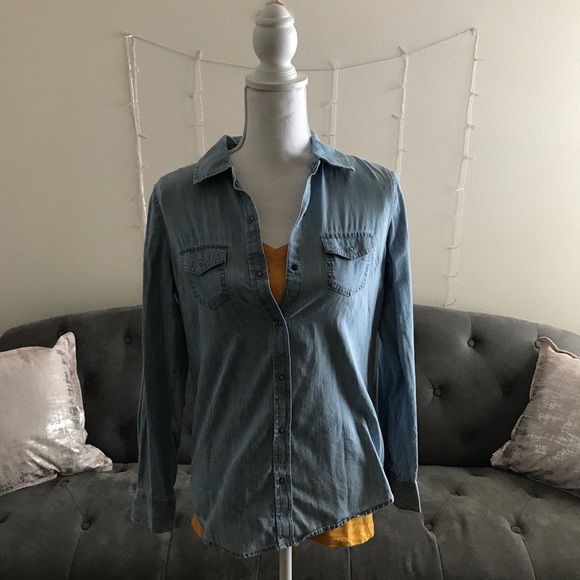 Classic Fit Light Wash Button Down Shirt - Picture 2 of 10